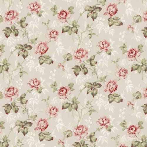 Lim & Handtryck - Belle epoque - Grå/Röd/Vit x104-27