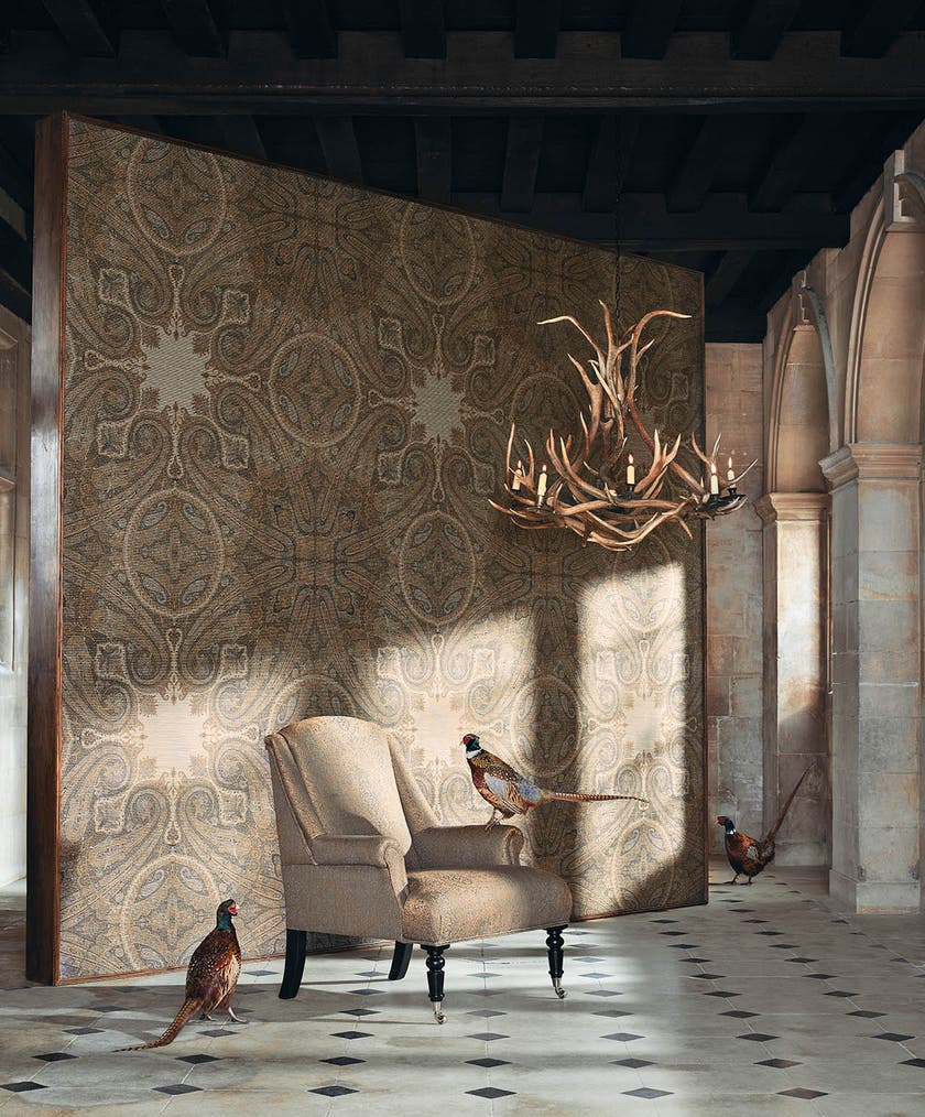 Zoffany - Elswick Paisley Blue Umbe Cotswolds Manor Wallpaper