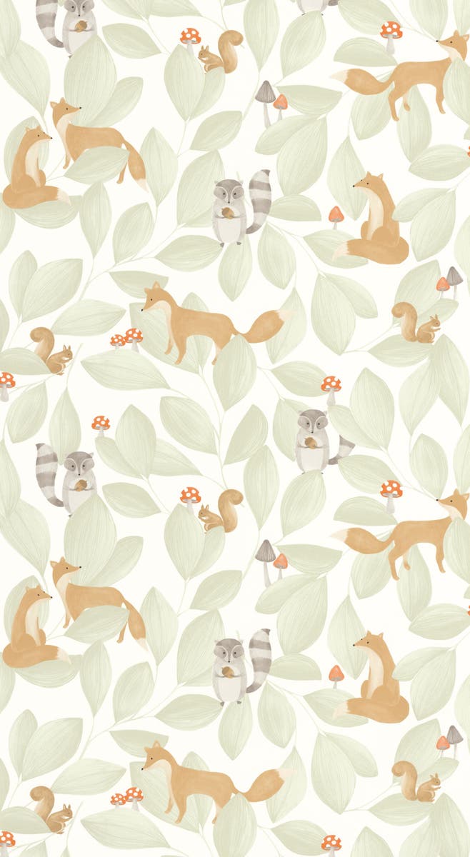 Casadeco - Woodland Friends Vert Ama Once Upon A Time