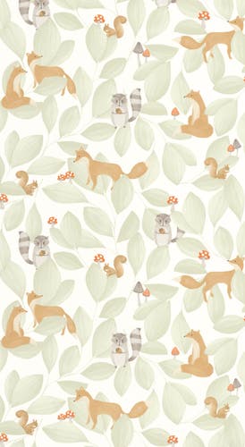 Casadeco - Woodland Friends Vert Ama Once Upon A Time