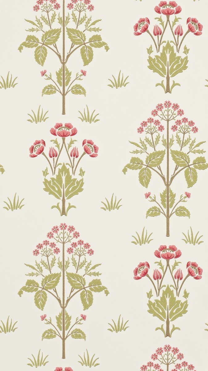 Morris & Co - Meadow Sweet Rose/Olive Morris and Friends Wallpa