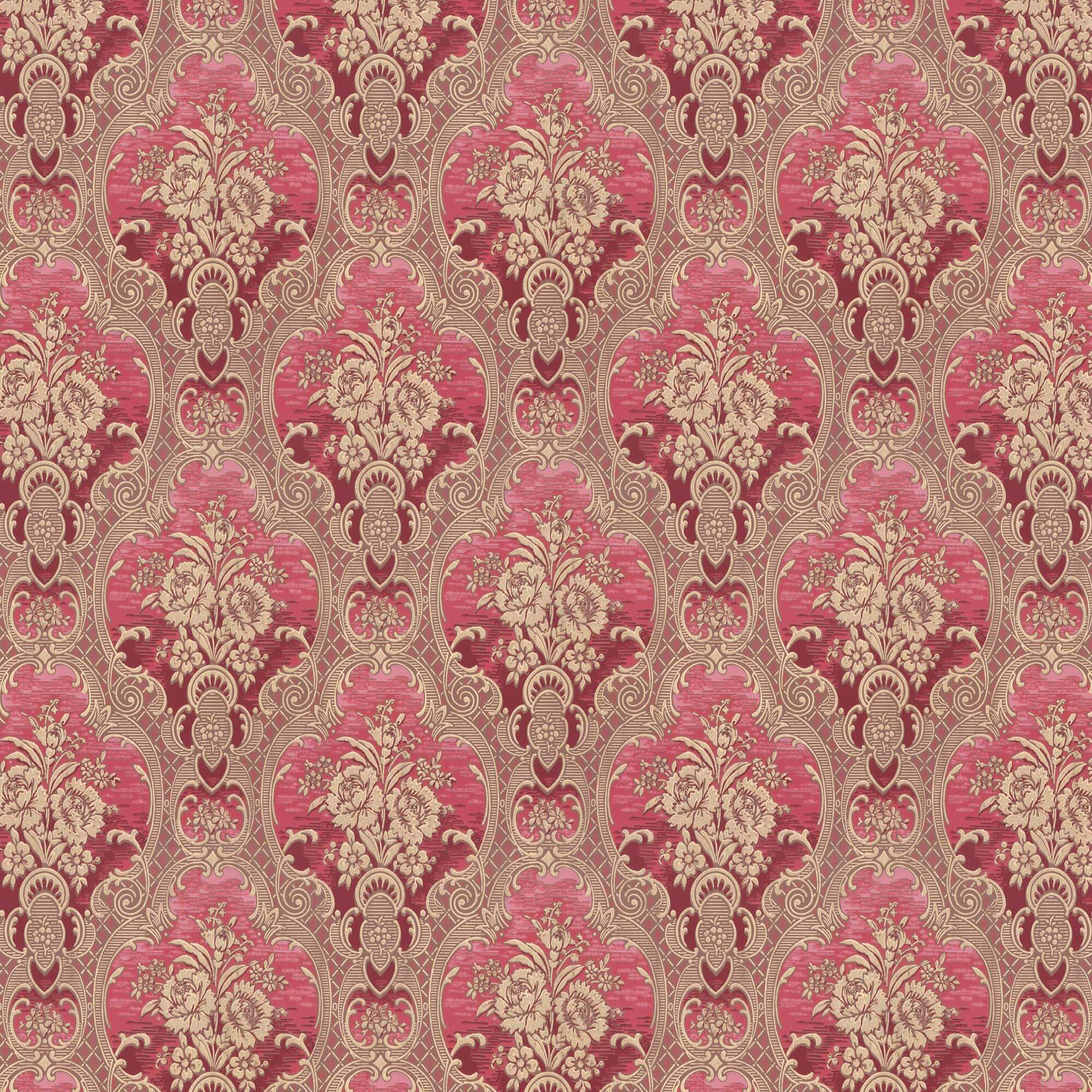 Lim & Handtryck - Nilsagården - Röd/Guld x136-33