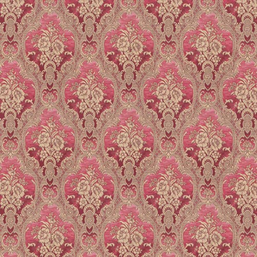 Lim & Handtryck - Nilsagården - Röd/Guld x136-33