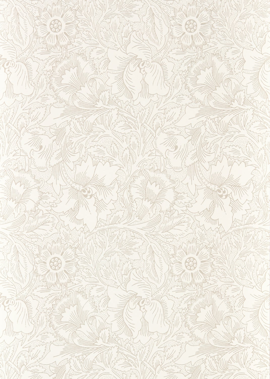 Morris & Co - Pure Poppy Ecru/Stone Morris Pure Wallpapers