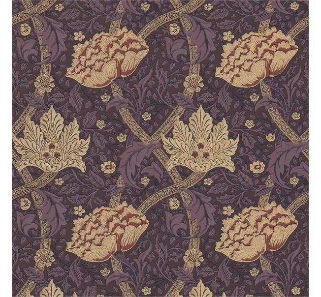 Morris & Co - Windrush Aubergine/Wine Morris and Friends Wallpa
