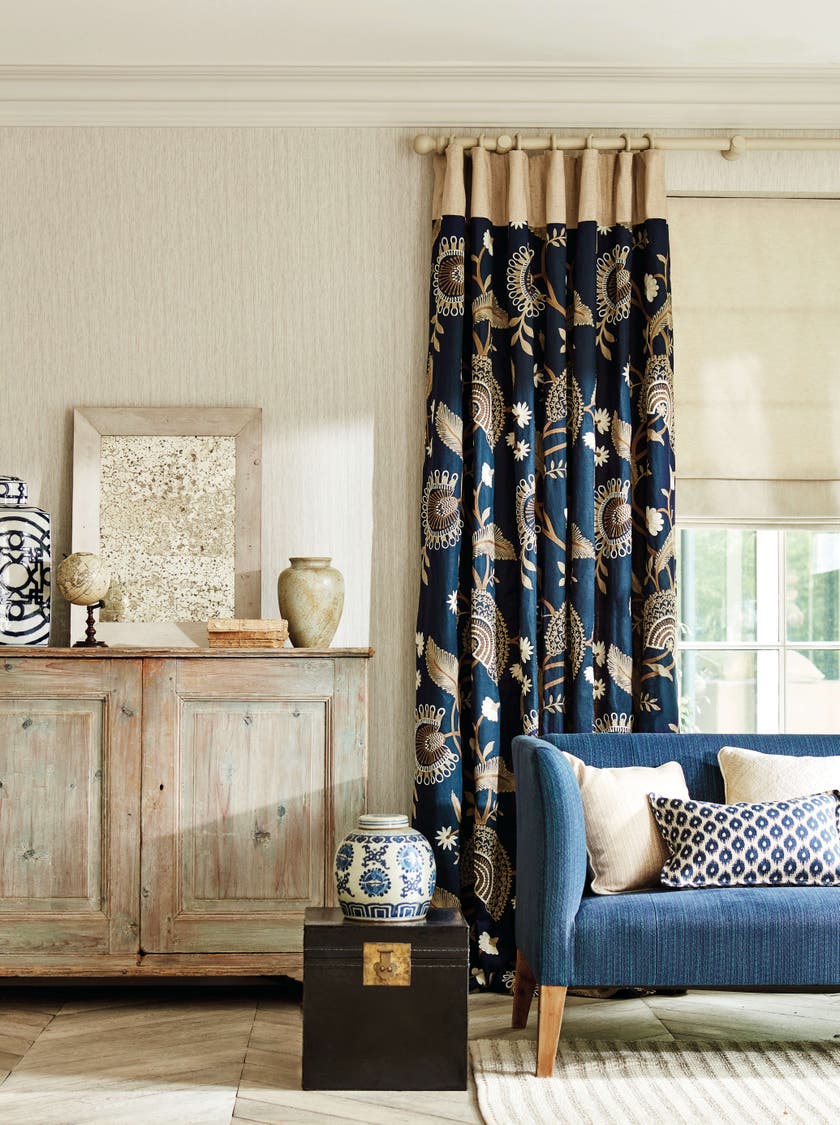 Sanderson - Caspian Strie Taupe Littlemore Wallpapers