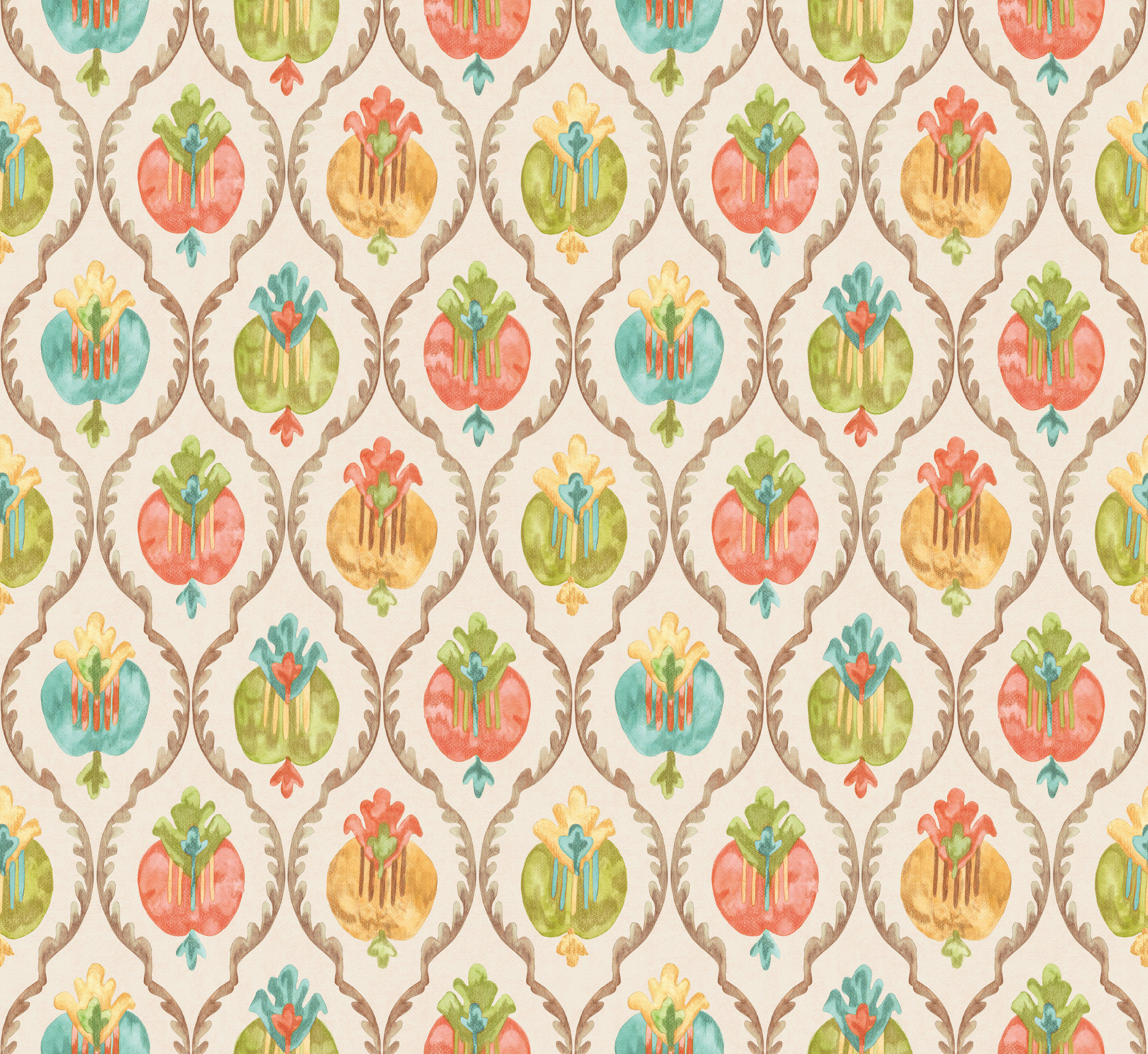 Osborne & Little Mysore Ivory/Terracotta