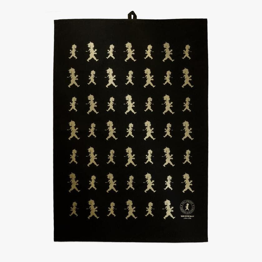 Kökshandduk 50x70 cm Svart/Guld