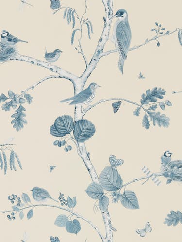 Sanderson - Woodland Chorus Indigo/Ec Country Woodland Wallcove