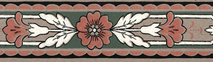 Lim & Handtryck - Jugend-blomma - Kvist/Rosa B17-31