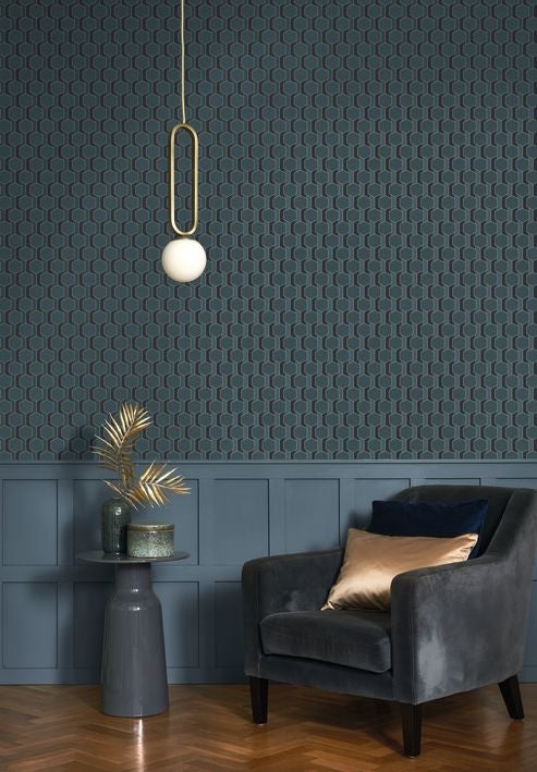 Casadeco - Hamilton Bleu Paon Derby