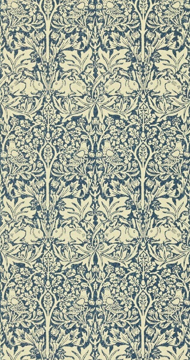 Brer Rabbit Indigo/Vellum Morris and Friends Wallpa