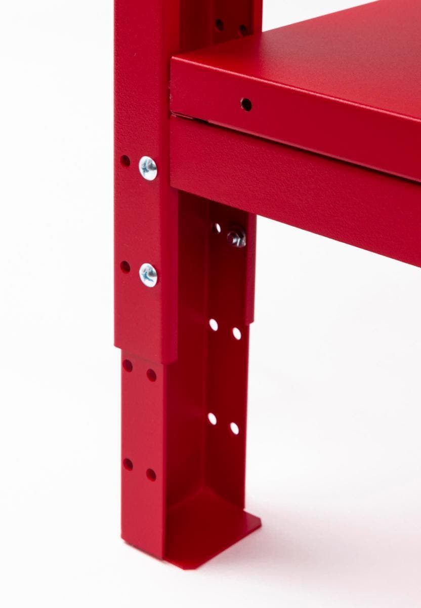Arbetsbänk PELA m lådsats & hylla Röd
