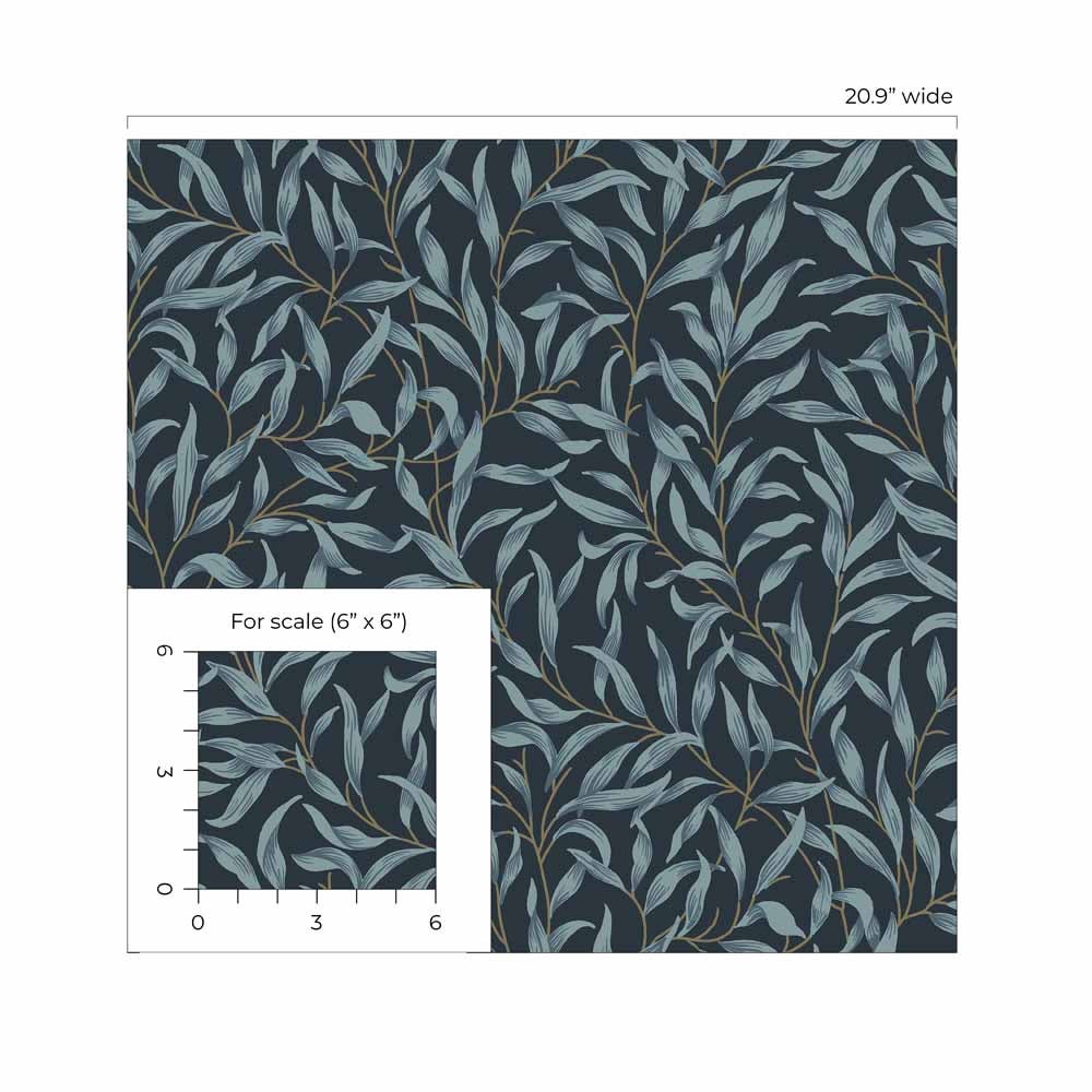 Carma - Peel & Stick Willow Trail Aegean Blue NW54702