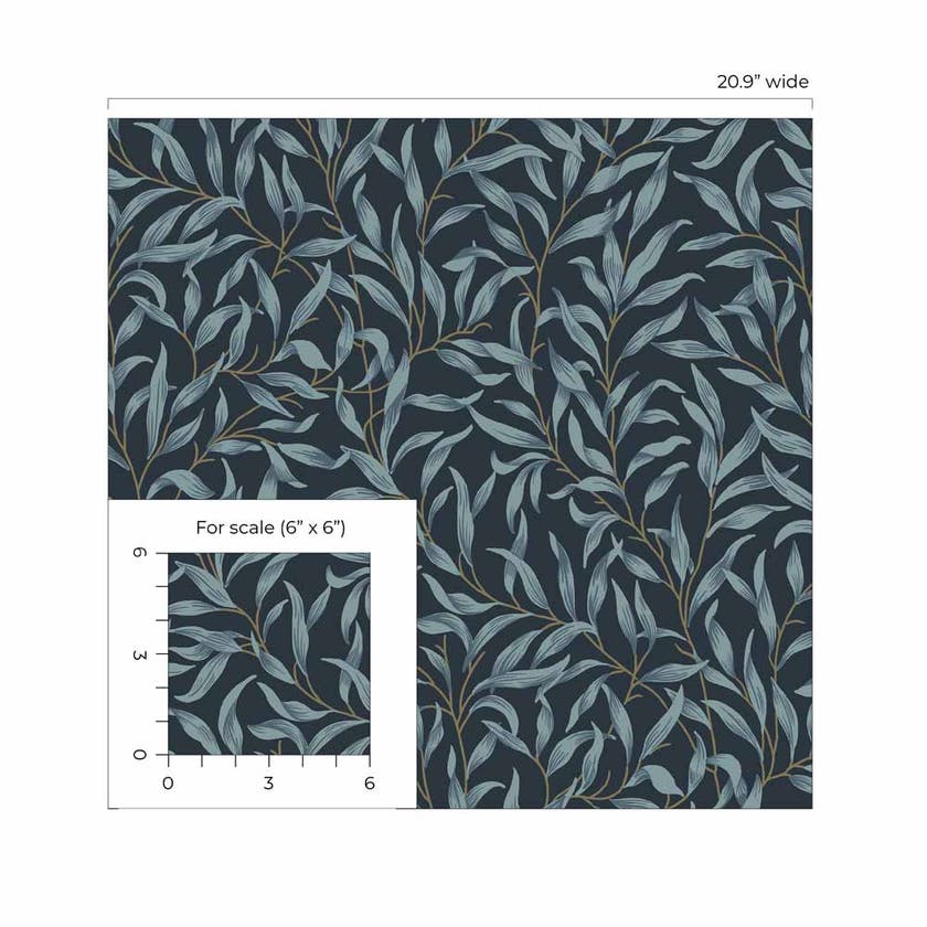 Carma - Peel & Stick Willow Trail Aegean Blue NW54702