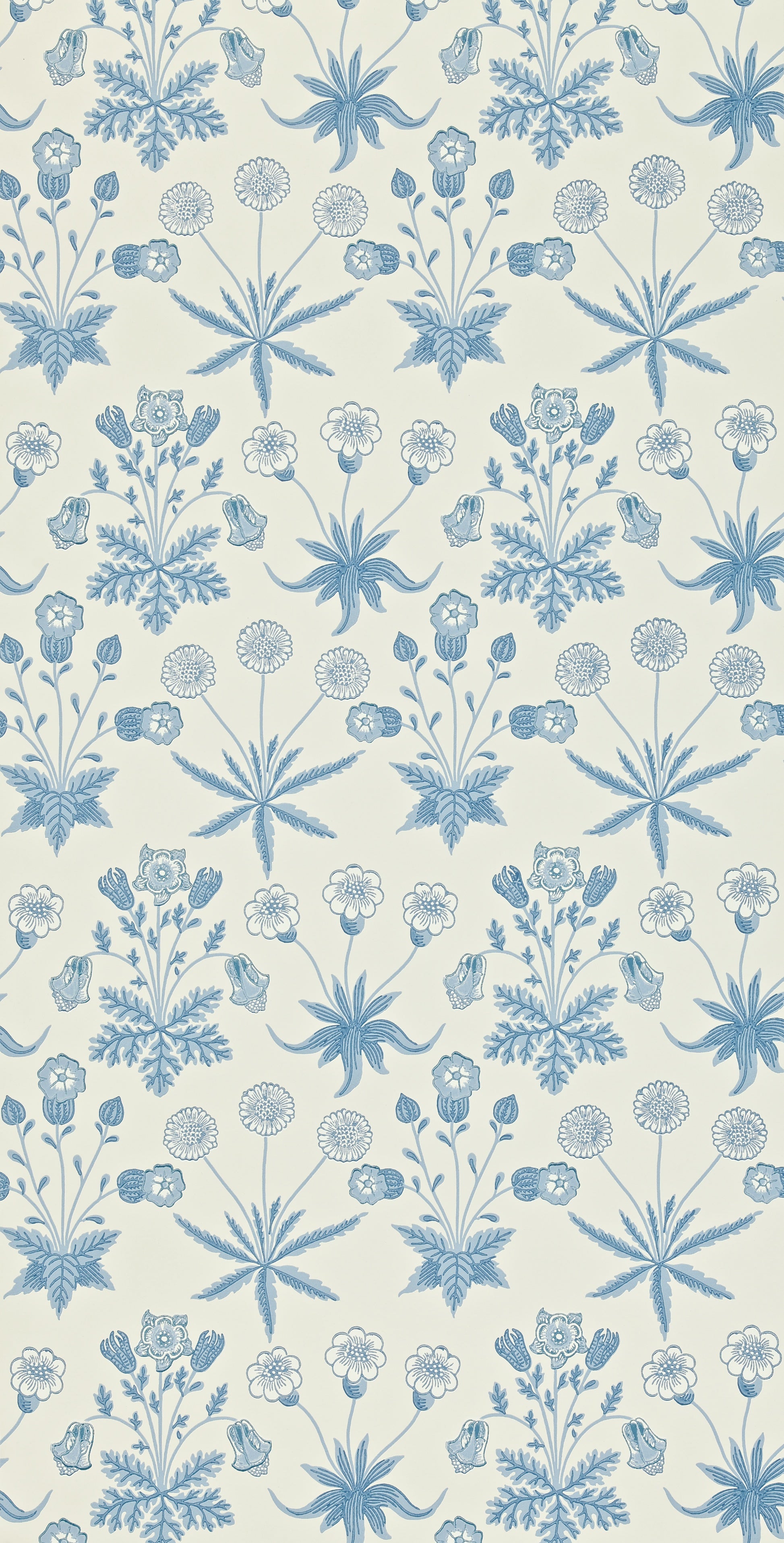 Morris & Co - Daisy Blue/Ivory Morris and Friends Wallpa