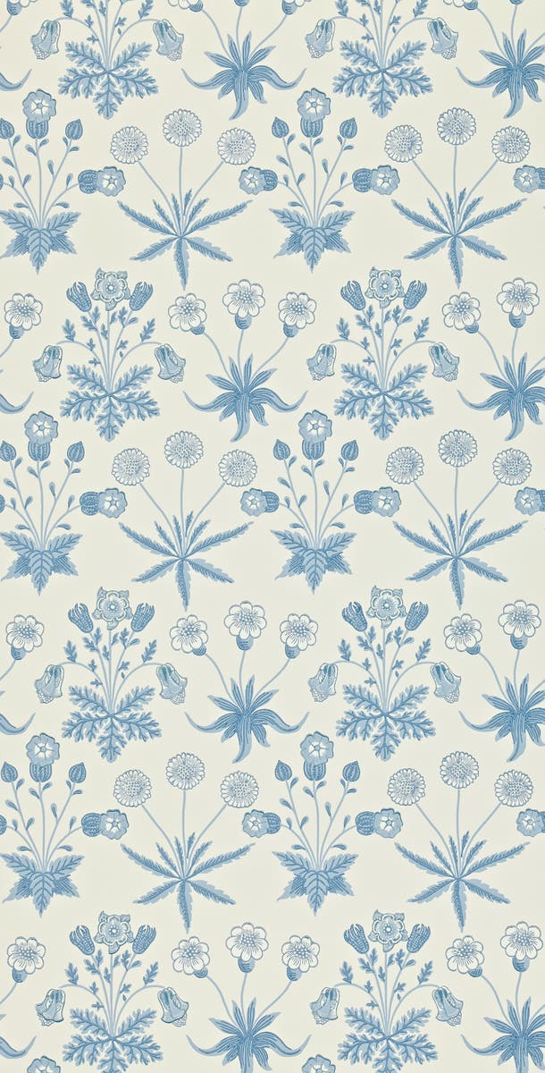 Morris & Co - Daisy Blue/Ivory Morris and Friends Wallpa