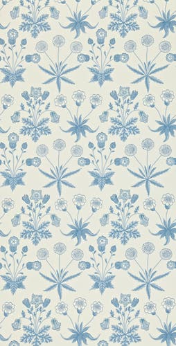 Morris & Co - Daisy Blue/Ivory Morris and Friends Wallpa