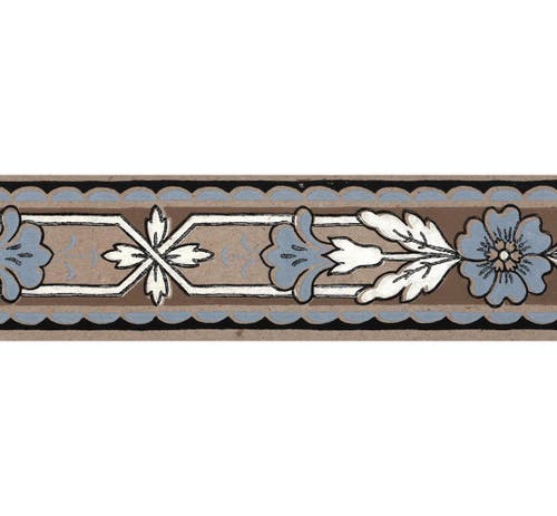 Lim & Handtryck - Jugend-blomma - Kvist/Blå B17-40