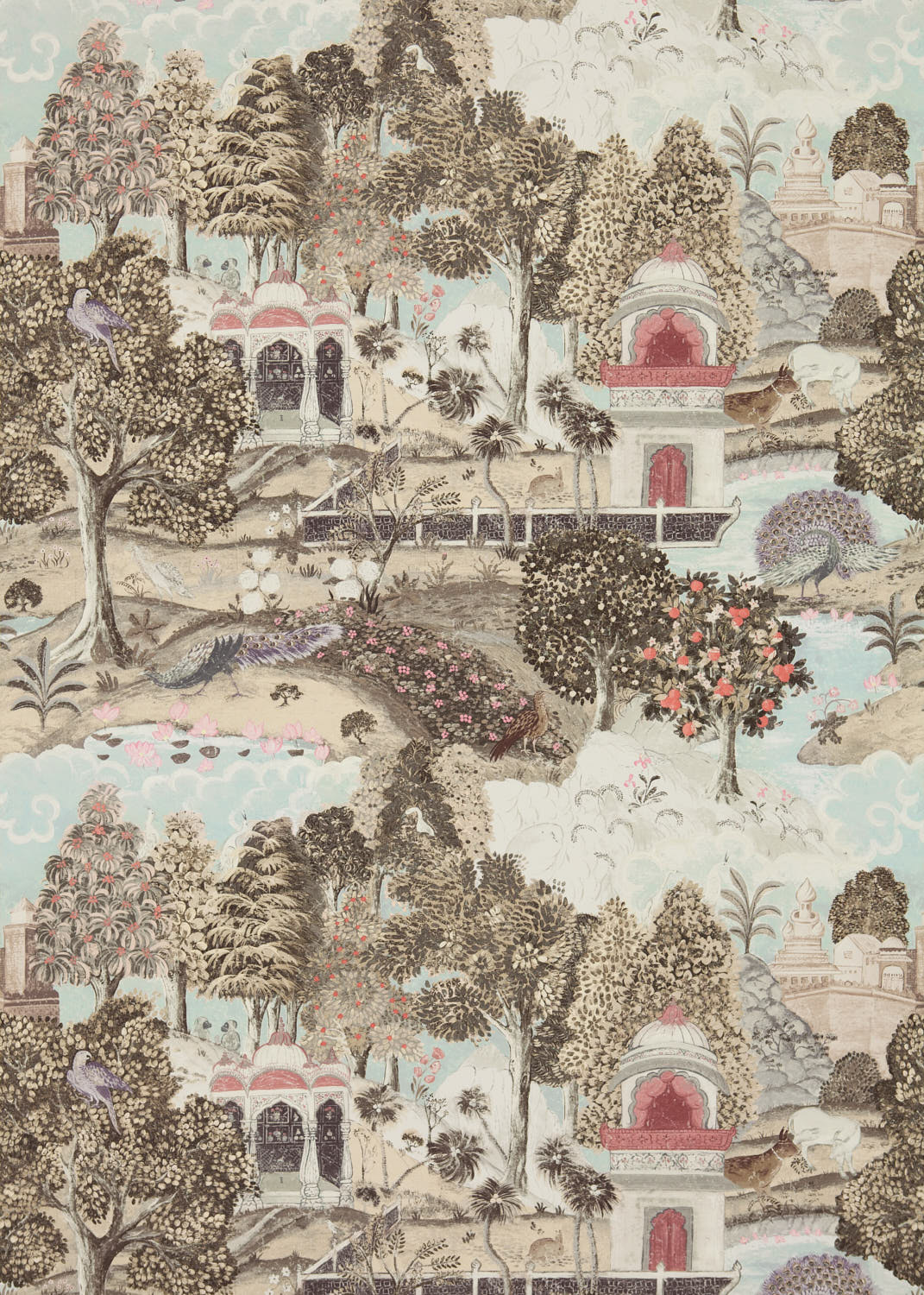 Zoffany - Peacock Garden Linen/Silv Indienne Wallcoverings