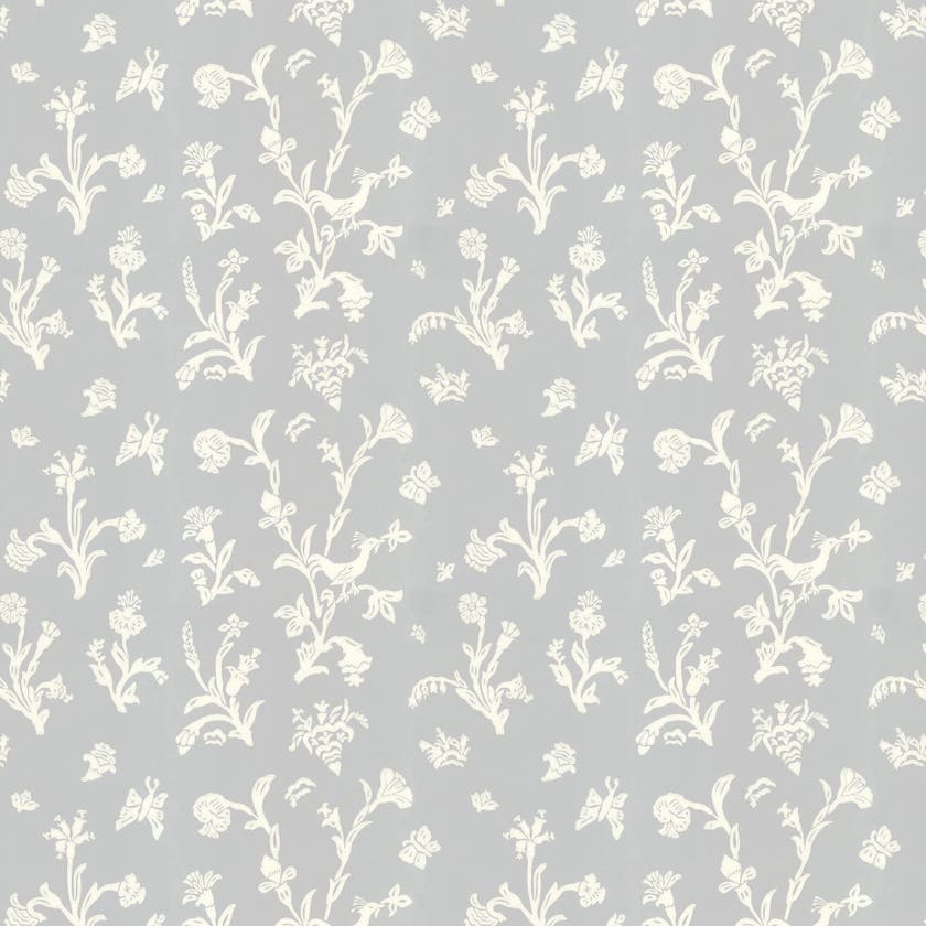 Lim & Handtryck - Fågelblå - Blå/Vit K38-46