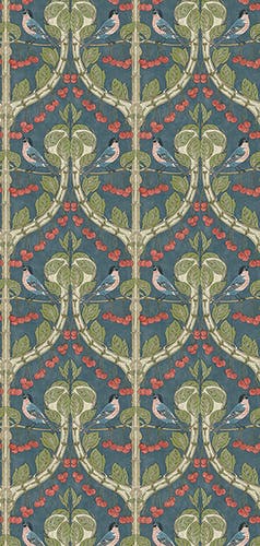 GP&J Baker - Brantwood Birds & Cherries Indigo BW45100-5