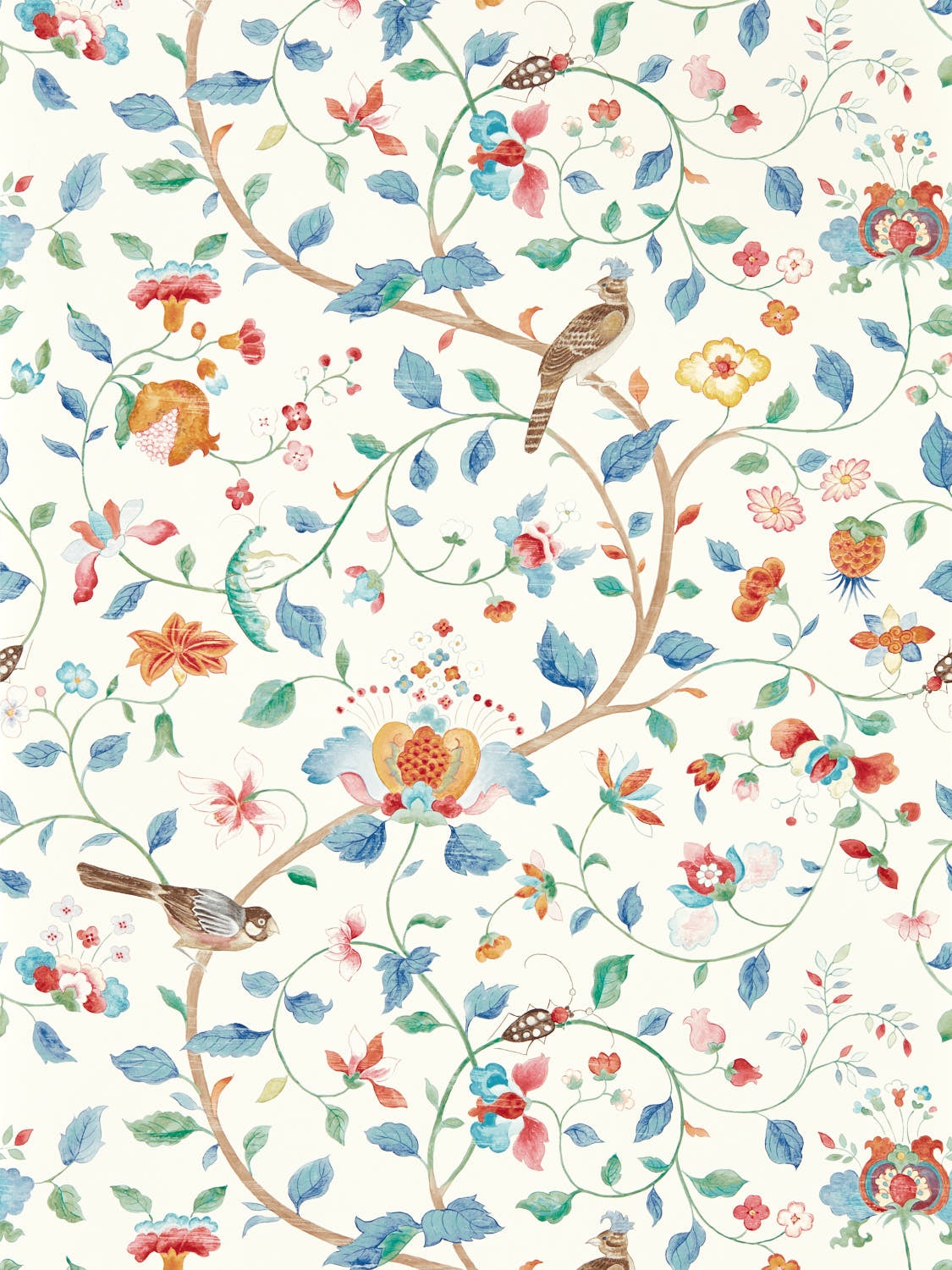 Sanderson - Aril`s Garden Indigo/Red Arboretum Wallpapers
