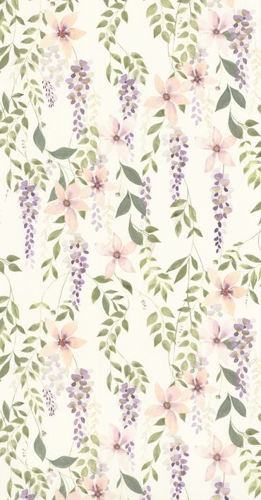 Casadeco - Wisteria Violet / Vert Ga Soliflore