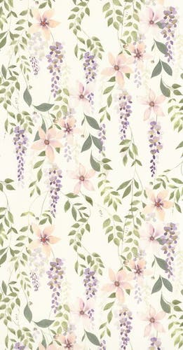 Casadeco - Wisteria Violet / Vert Ga Soliflore