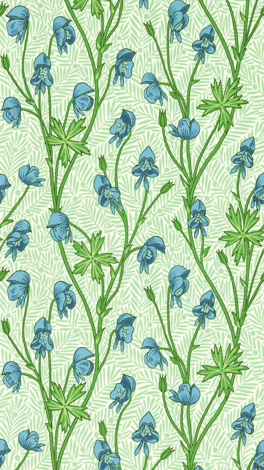 Morris & Co - Monkshood Cobalt/Goblin G Bedford Park Wallpapers