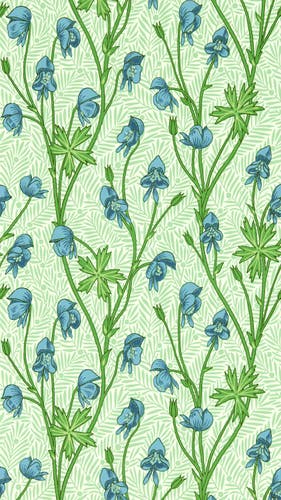 Morris & Co - Monkshood Cobalt/Goblin G Bedford Park Wallpapers