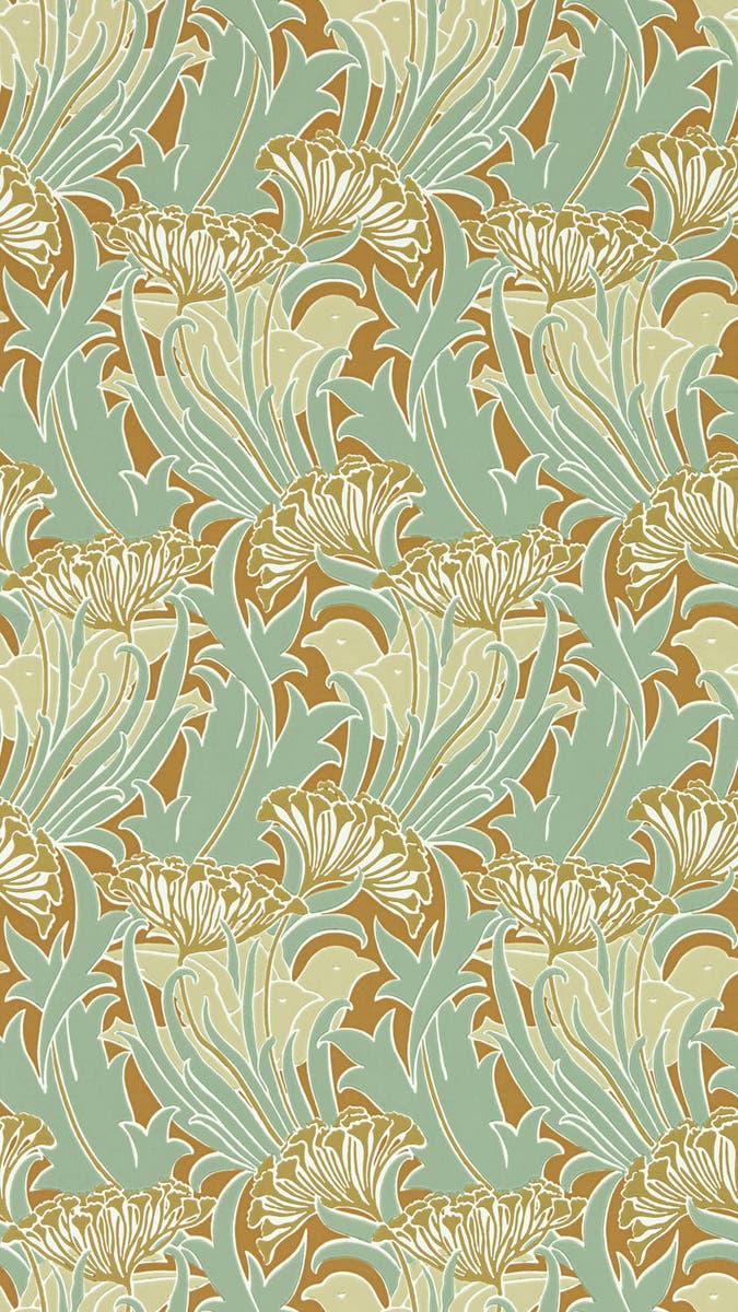 Morris & Co - Laceflower Tobacco/Pistac Bedford Park Wallpapers