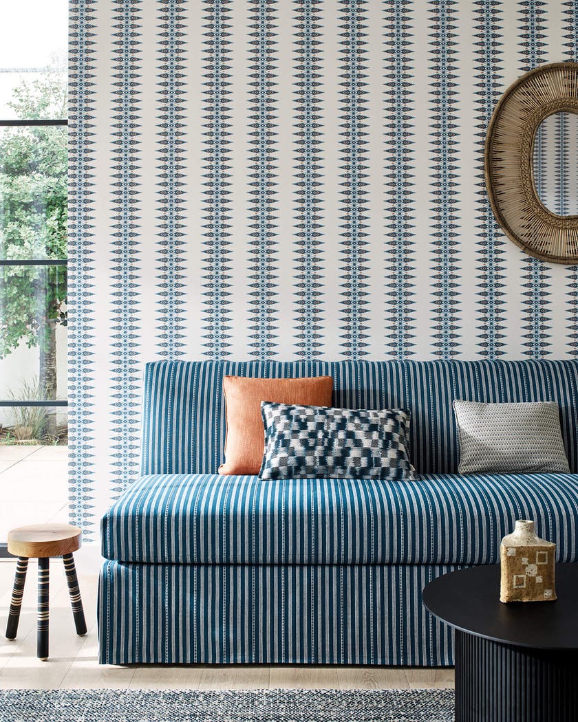 Jane Churchill - Priya Stripe Blue