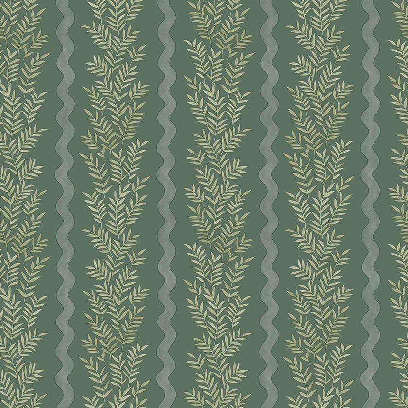 Intrade - Pipkin Stripe Green Tales of the Manor Tapet