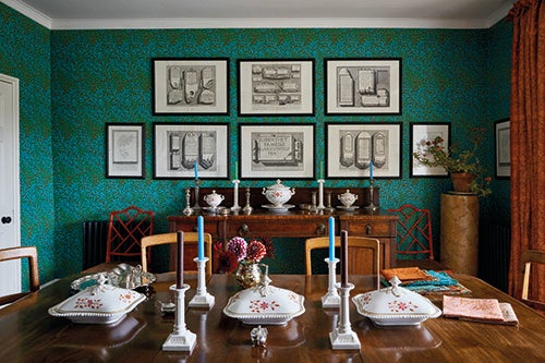 Morris & Co - Willow Boughs Olive/Turqu Queen Square Wallpapers