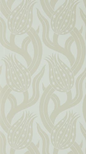 Zoffany - Persian Tulip Silver Kensington Walk Wallpaper