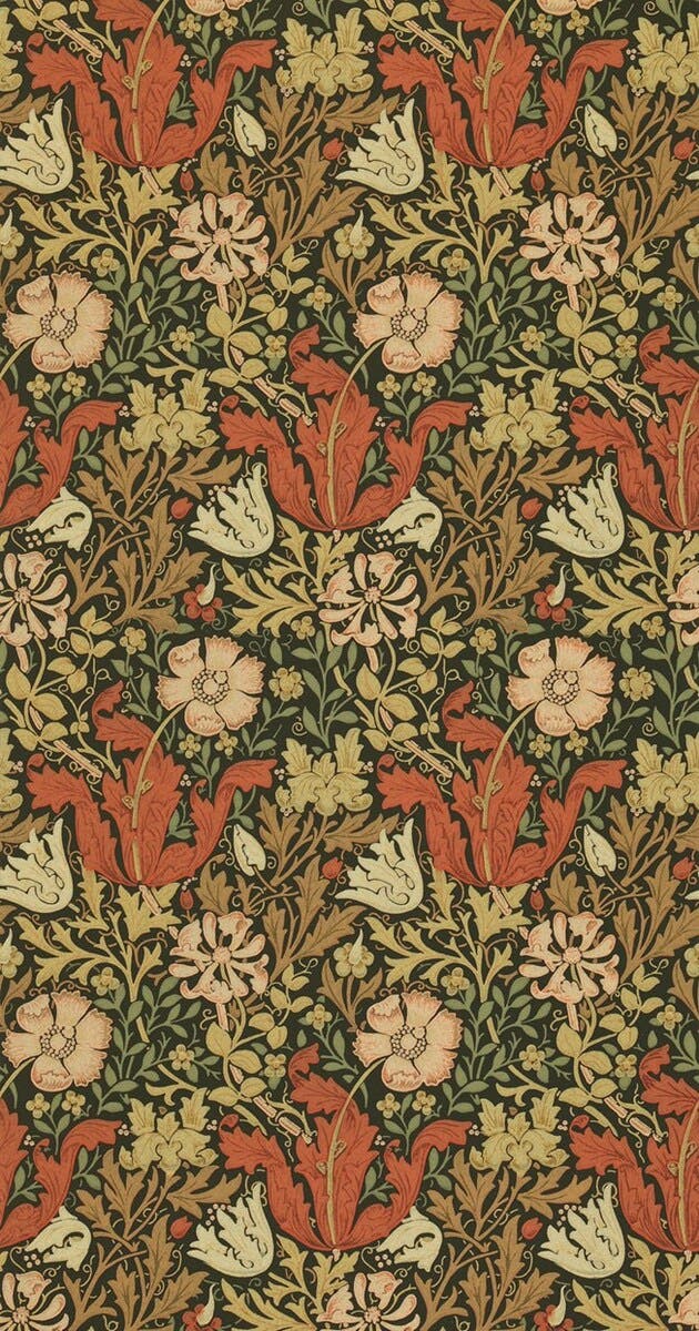 Compton Brown/Orange Morris and Friends Wallpa