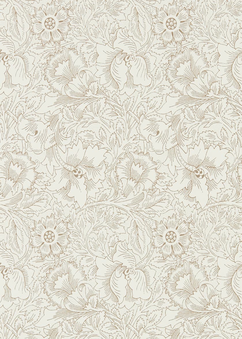 Pure Poppy Cream/Gold Morris Pure Wallpapers
