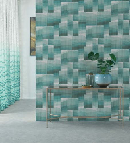 Osborne & Little - Kirigami Kanoko Kirigami Teal.