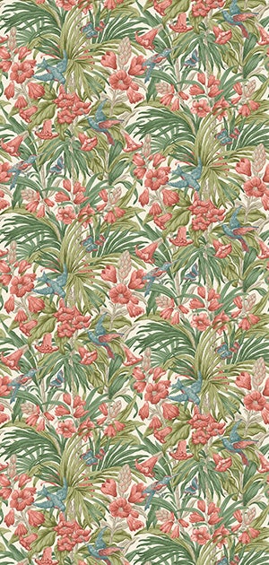 GP&J Baker - Brantwood Trumpet Flowers Red Green BW45103-1