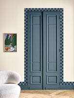 Checks Border Bleu Denim