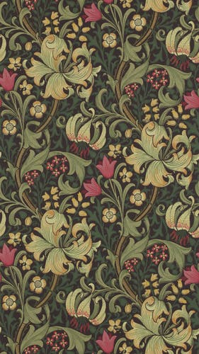 Morris & Co - Golden Lily Charcoal/Oliv Morris 160th Anniversary
