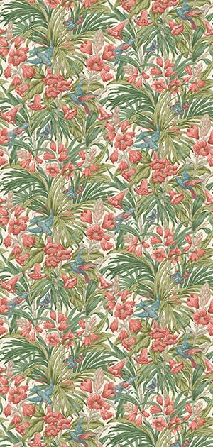 GP&J Baker - Brantwood Trumpet Flowers Red Green BW45103-1