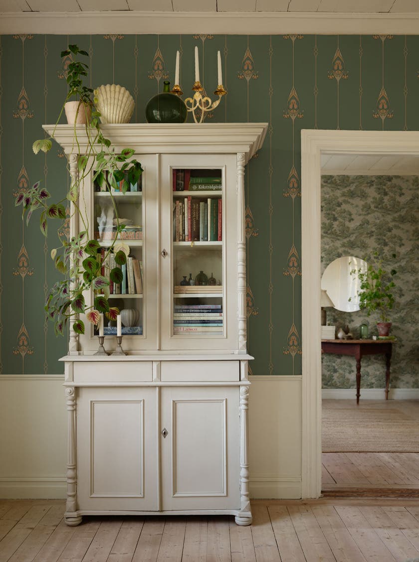 Gamla Grand Grön Gammalsvenska Papper