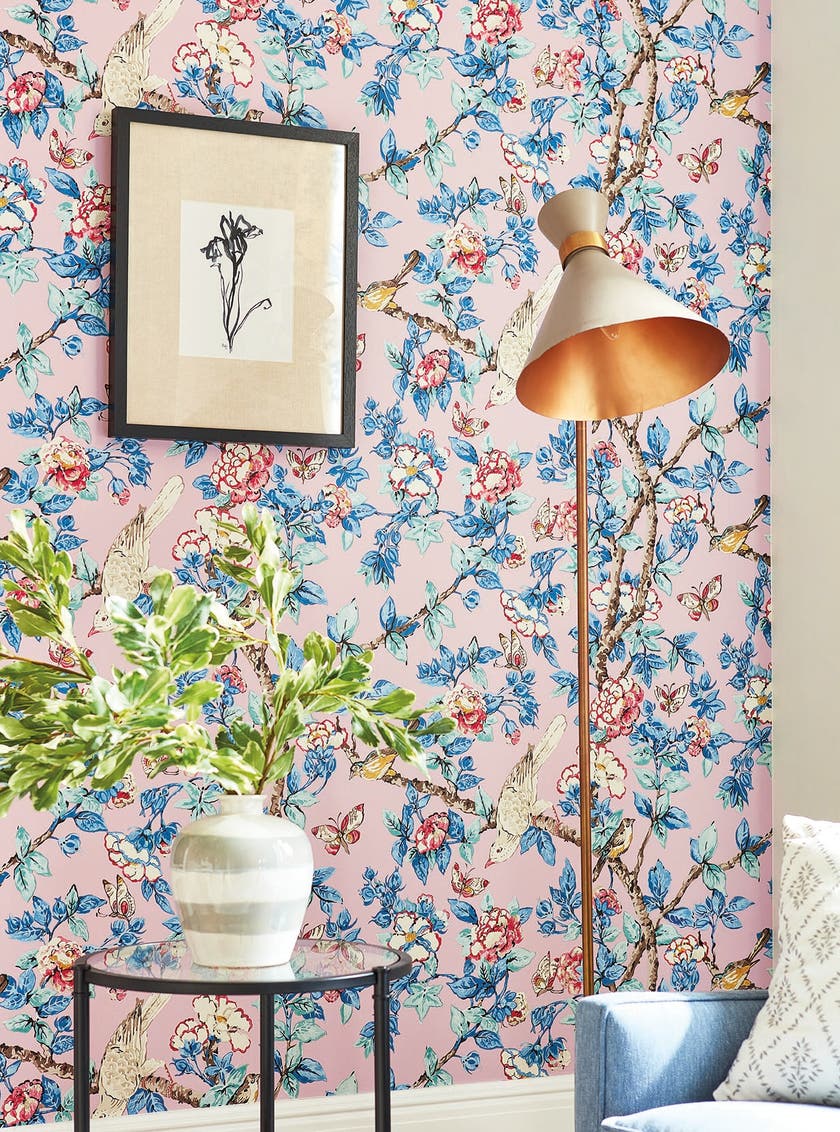 Sanderson - Caverley Rose/French Blue Sanderson One Sixty Wallp