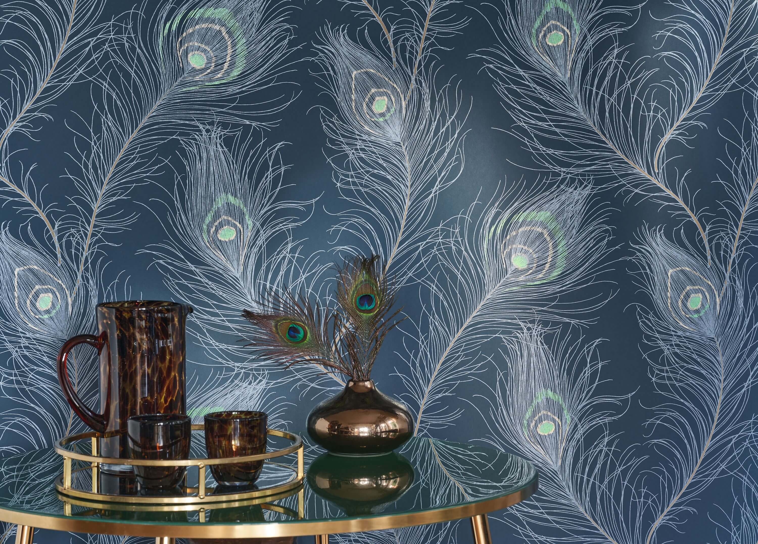 Casadeco - Revue Bleu Petrole / Vert Annees Folles