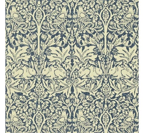 Morris & Co - Brer Rabbit Indigo/Vellum Morris and Friends Wallpa