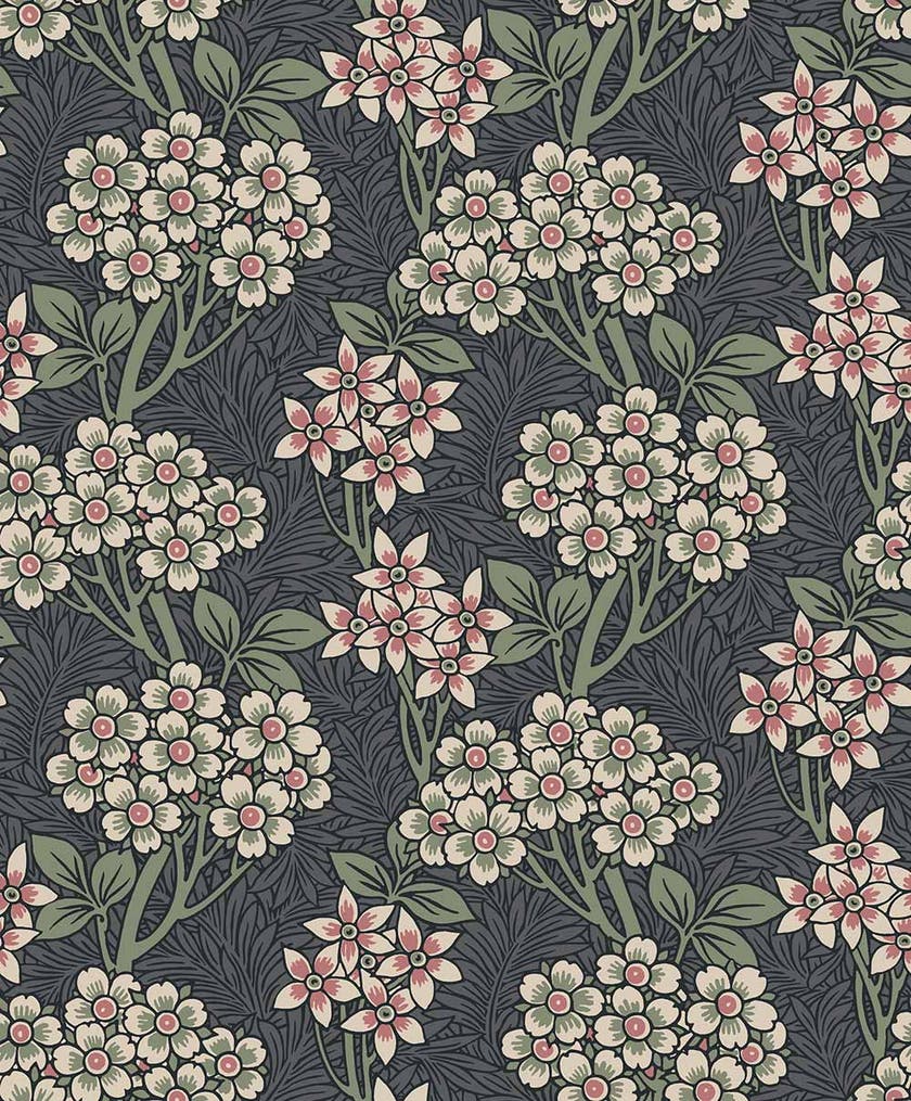 Carma - Peel & Stick Floral Vine Smoke & Laurel Green NW56110