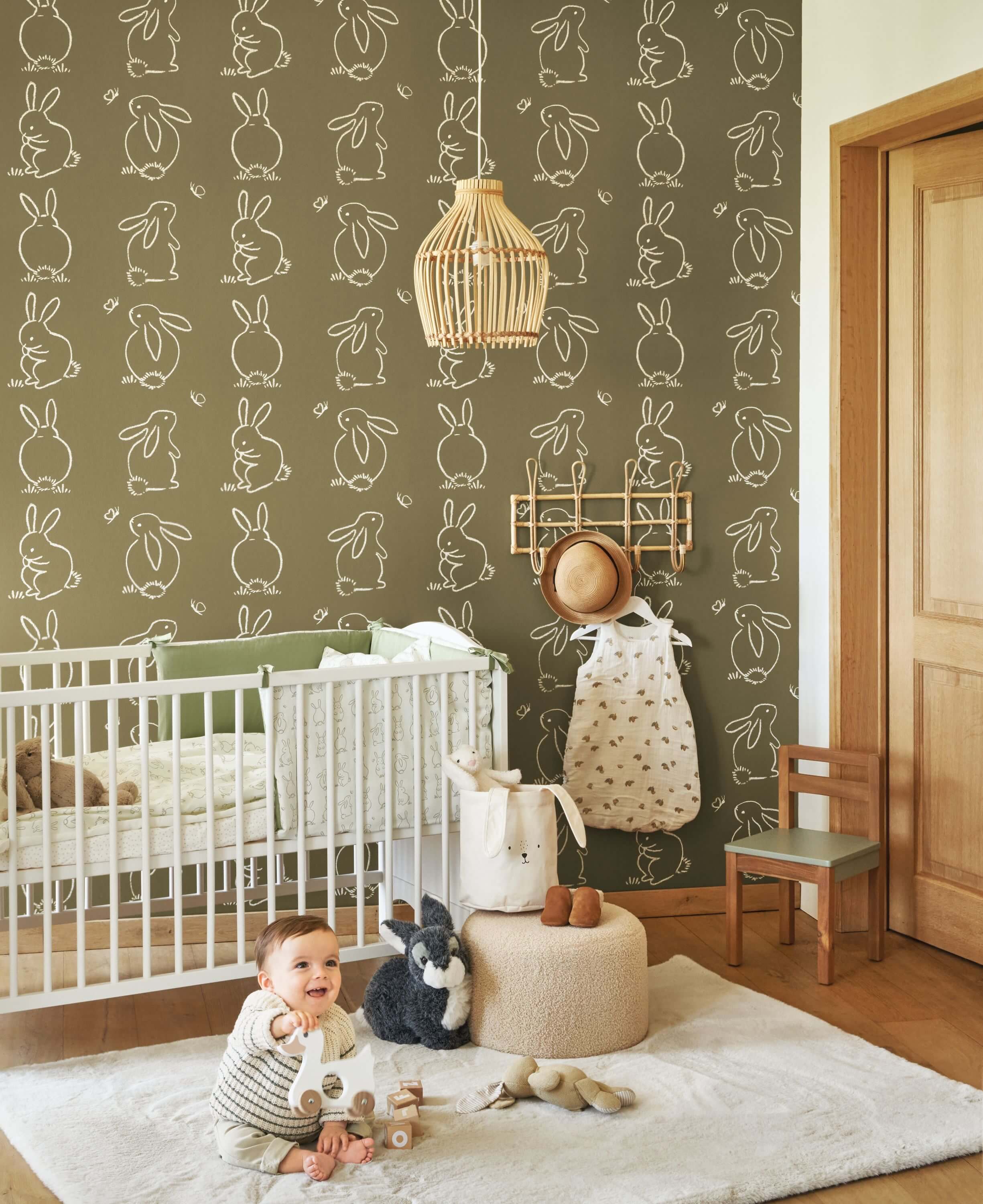 Casadeco - Funny Bunny Vert Kaki Once Upon A Time