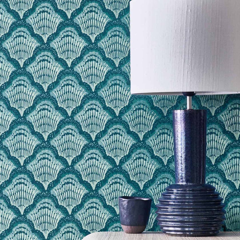 Carma - Calico Shell aqua V&A Decorative Papers 2